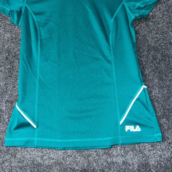 Fila Sport Top Womens XS Short Sleeve Reflective Tee Green - Picture 2 of 7